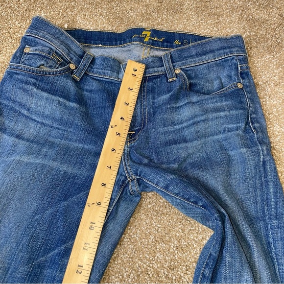 7 for all Mankind the skinny jeans denim 29" waist medium wash mid rise - Picture 8 of 9
